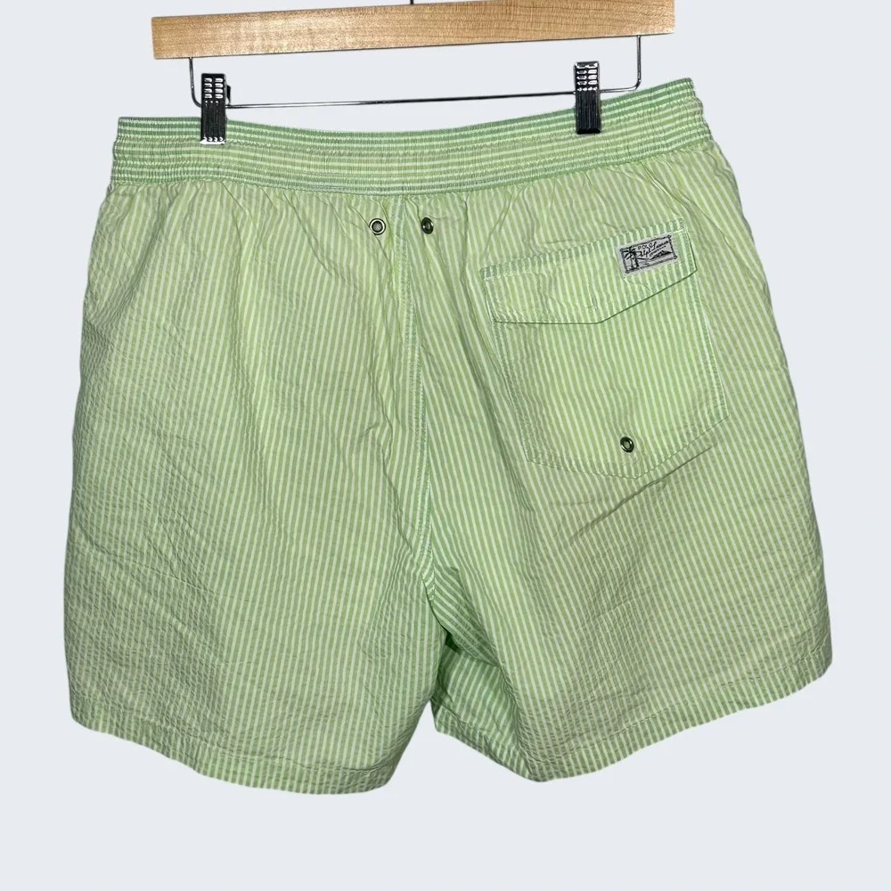 Polo Ralph Lauren Men's Traveler Seersucker‎ Swim Trunks Sz L Old Money Prep